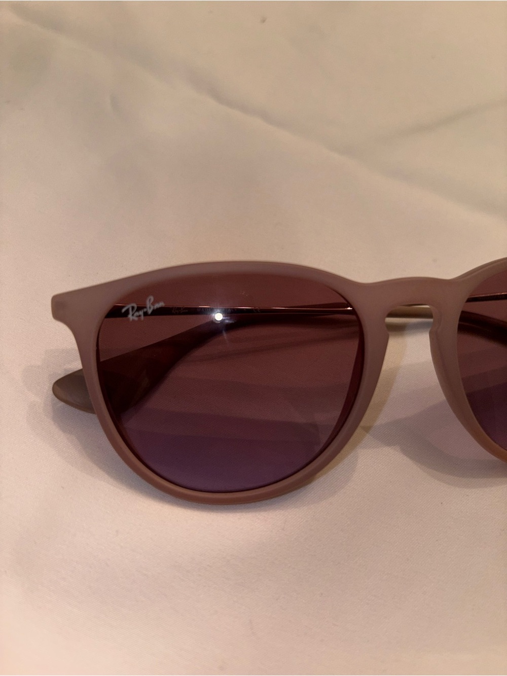 Ray-Ban Women's Blush Frame Sunglasses with Brown Gradient Lenses - Picture 3 of 5